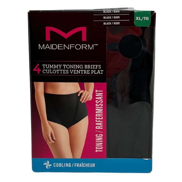 Maidenform | Women's Tummy Toning Briefs | 4 Pairs | Black | Various Sizes - Picture 1 of 2